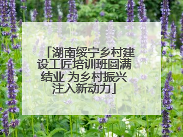 湖南绥宁乡村建设工匠培训班圆满结业 为乡村振兴注入新动力
