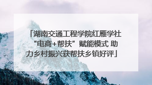 湖南交通工程学院红雁学社“电商+帮扶”赋能模式 助力乡村振兴获帮扶乡镇好评