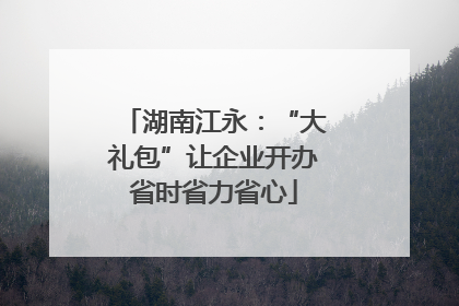 湖南江永：“大礼包”让企业开办省时省力省心