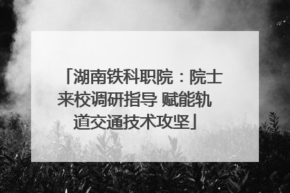 湖南铁科职院：院士来校调研指导 赋能轨道交通技术攻坚