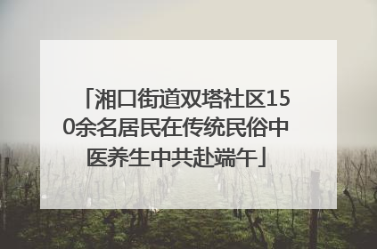 湘口街道双塔社区150余名居民在传统民俗中医养生中共赴端午