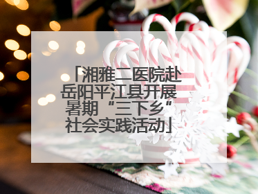 湘雅二医院赴岳阳平江县开展暑期“三下乡”社会实践活动