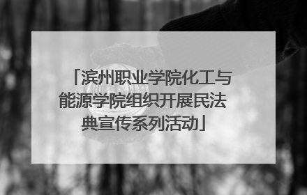 滨州职业学院化工与能源学院组织开展民法典宣传系列活动