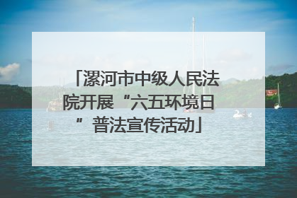 漯河市中级人民法院开展“六五环境日”普法宣传活动