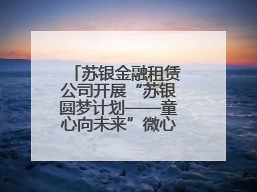 苏银金融租赁公司开展“苏银圆梦计划——童心向未来”微心愿捐赠活动