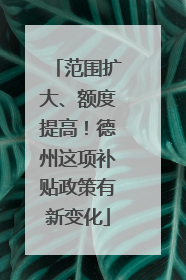 范围扩大、额度提高！德州这项补贴政策有新变化
