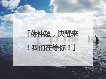 蒋仲超，快醒来！我们在等你！