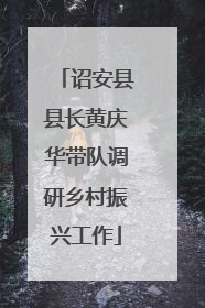 诏安县县长黄庆华带队调研乡村振兴工作