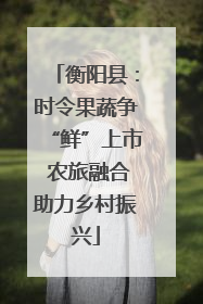 衡阳县：时令果蔬争“鲜”上市 农旅融合助力乡村振兴