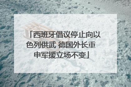 西班牙倡议停止向以色列供武 德国外长重申军援立场不变