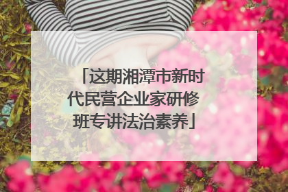 这期湘潭市新时代民营企业家研修班专讲法治素养
