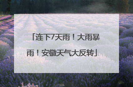连下7天雨！大雨暴雨！安徽天气大反转