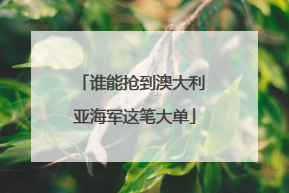 谁能抢到澳大利亚海军这笔大单