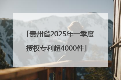 贵州省2025年一季度授权专利超4000件