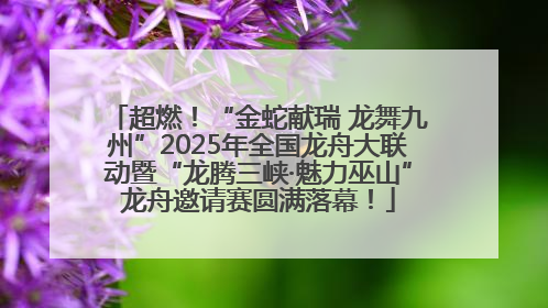 超燃！“金蛇献瑞 龙舞九州”2025年全国龙舟大联动暨“龙腾三峡·魅力巫山”龙舟邀请赛圆满落幕！