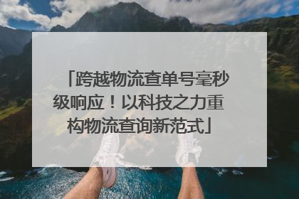跨越物流查单号毫秒级响应！以科技之力重构物流查询新范式