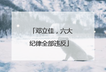 邓立佳，六大纪律全部违反