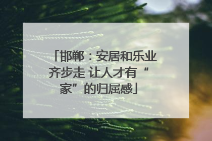 邯郸：安居和乐业齐步走 让人才有“家”的归属感