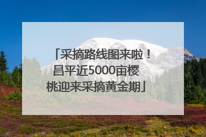 采摘路线图来啦！昌平近5000亩樱桃迎来采摘黄金期