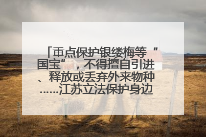 重点保护银缕梅等“国宝”，不得擅自引进、释放或丢弃外来物种……江苏立法保护身边的生物“朋友圈”