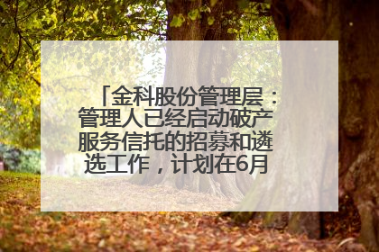 金科股份管理层：管理人已经启动破产服务信托的招募和遴选工作，计划在6月初召开评审会