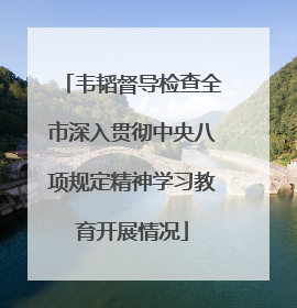 韦韬督导检查全市深入贯彻中央八项规定精神学习教育开展情况