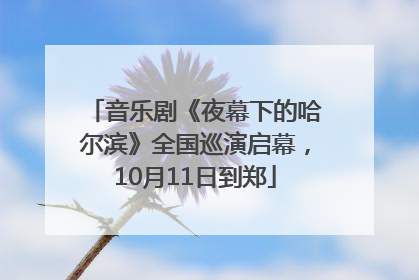 音乐剧《夜幕下的哈尔滨》全国巡演启幕，10月11日到郑