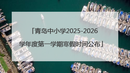 青岛中小学2025-2026学年度第一学期寒假时间公布
