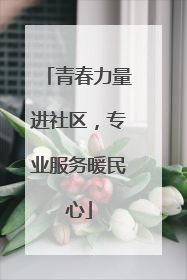 青春力量进社区，专业服务暖民心