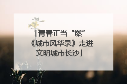 青春正当“燃” 《城市风华录》走进文明城市长沙