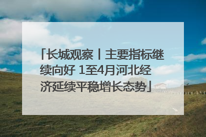 长城观察丨主要指标继续向好 1至4月河北经济延续平稳增长态势