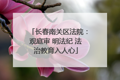 长春南关区法院：观庭审 明法纪 法治教育入人心