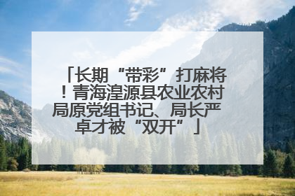 长期“带彩”打麻将！青海湟源县农业农村局原党组书记、局长严卓才被“双开”