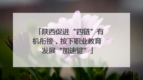 陕西促进“四链”有机衔接，按下职业教育发展“加速键”
