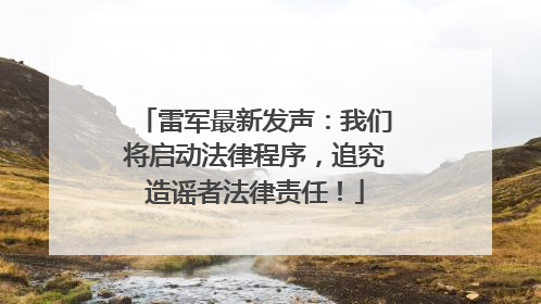 雷军最新发声：我们将启动法律程序，追究造谣者法律责任！