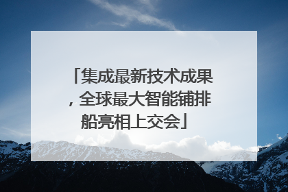 集成最新技术成果，全球最大智能铺排船亮相上交会