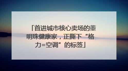 首进城市核心卖场的董明珠健康家，正撕下“格力=空调”的标签