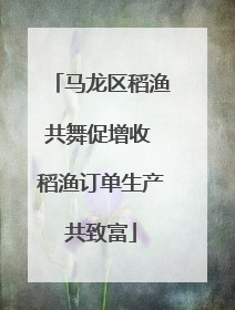 马龙区稻渔共舞促增收 稻渔订单生产共致富