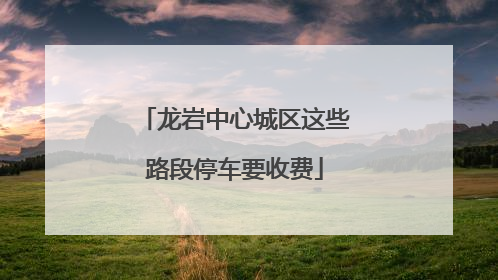 龙岩中心城区这些路段停车要收费