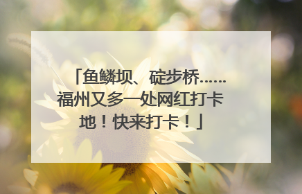 鱼鳞坝、碇步桥……福州又多一处网红打卡地！快来打卡！