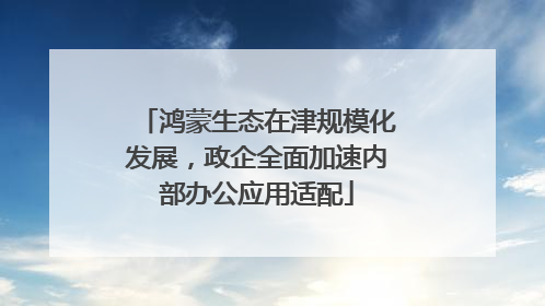 鸿蒙生态在津规模化发展，政企全面加速内部办公应用适配