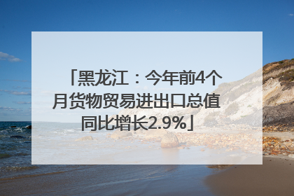 黑龙江：今年前4个月货物贸易进出口总值同比增长2.9%