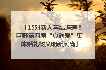 15对新人喜结连理！巨野第四届“真简爱”集体婚礼树文明新风尚