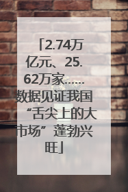 2.74万亿元、25.62万家……数据见证我国“舌尖上的大市场”蓬勃兴旺