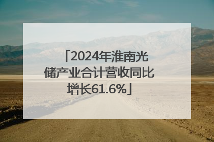 2024年淮南光储产业合计营收同比增长61.6%