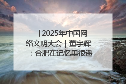 2025年中国网络文明大会｜董宇辉：合肥在记忆里很遥远也很亲切