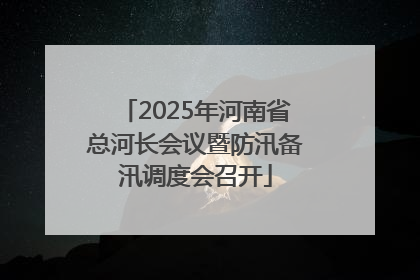 2025年河南省总河长会议暨防汛备汛调度会召开