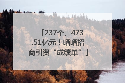 237个、473.51亿元！晒晒招商引资“成绩单”