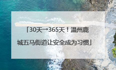 30天→365天！温州鹿城五马街道让安全成为习惯