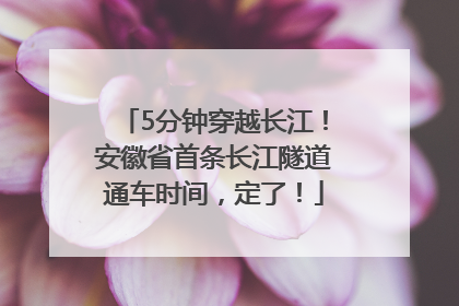 5分钟穿越长江！安徽省首条长江隧道通车时间，定了！